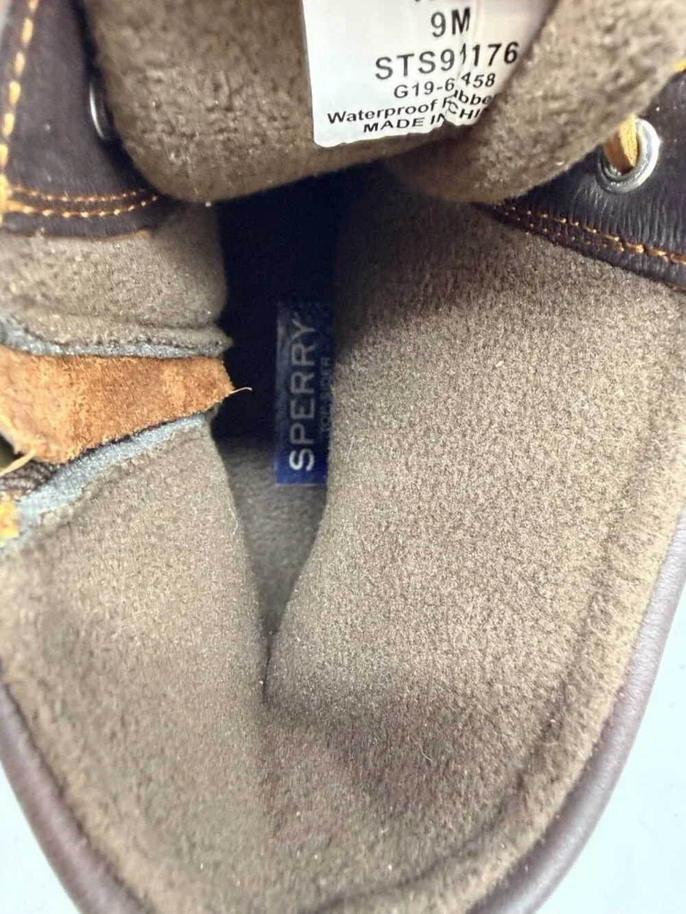 Sperry Top-Sider Saltwater Leather Rubber Duck Boots Brown Women's US 9